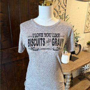 Graphic Tee "I Love You Like Biscuits and Gravy" - Heathered Gray